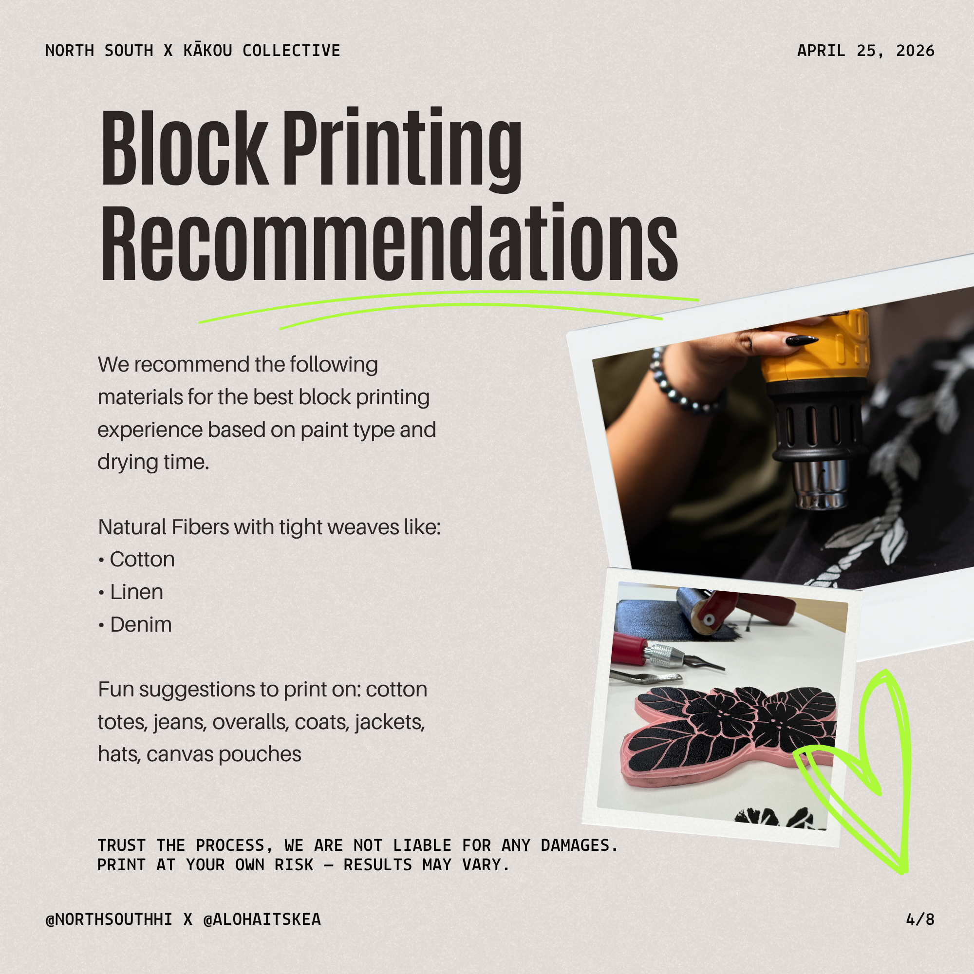North South Block Party - Block Printing