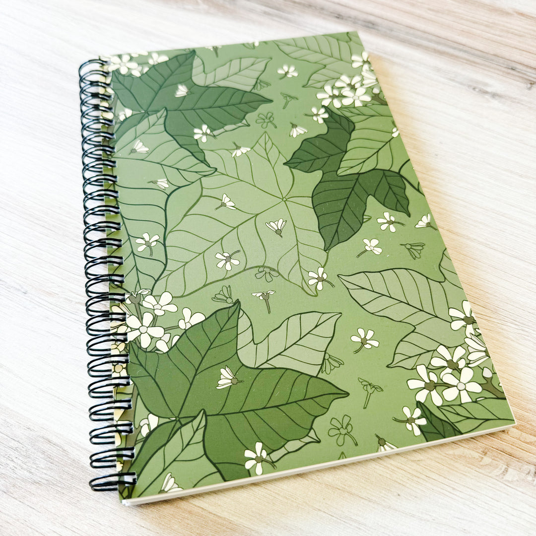 Hawaiian Plant Coil Notebook 5in x 7in