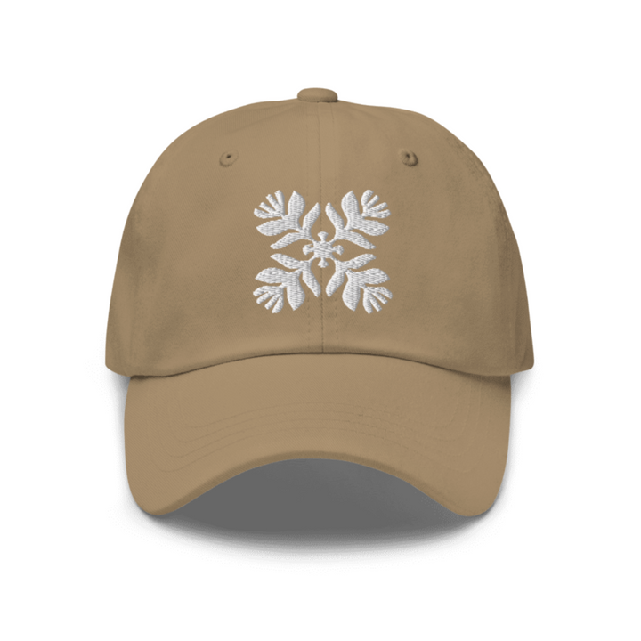 Khaki Lehua Quilt Chino Cotton Twill Dad Hat