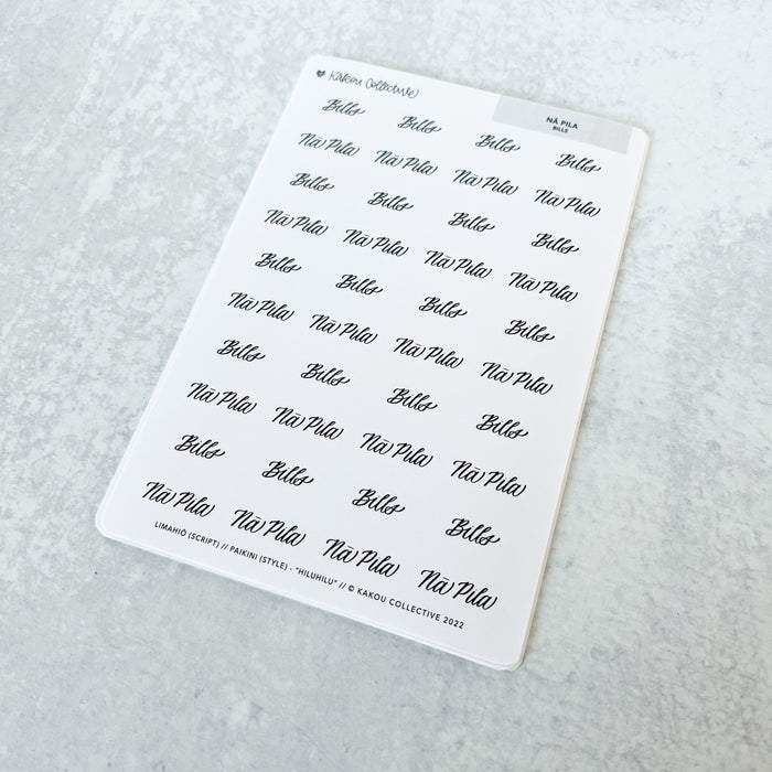Script Planner Stickers - Hiluhilu (Brush Script)
